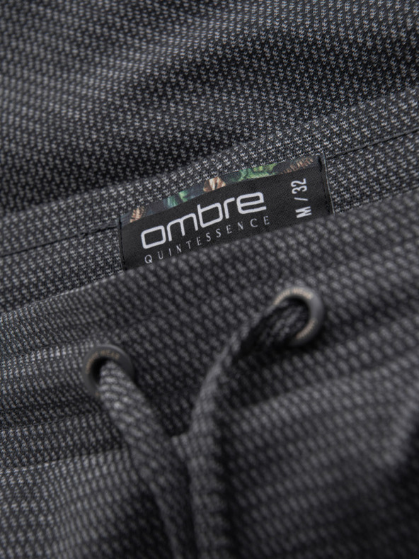 Ombre Clothing Pánske štruktúrované pletené kraťasy s elastickým pásom Ombre Clothing