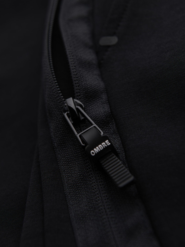 Ombre Clothing Pánske tepláky so žebrovanými manžetami a ozdobným zipsom Ombre Clothing