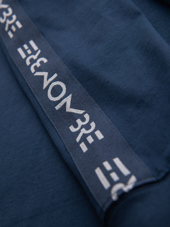 Ombre Clothing Pánske bavlnené tričko s dlhým rukávom a lemovaním a potlačou na hrudi Ombre Clothing