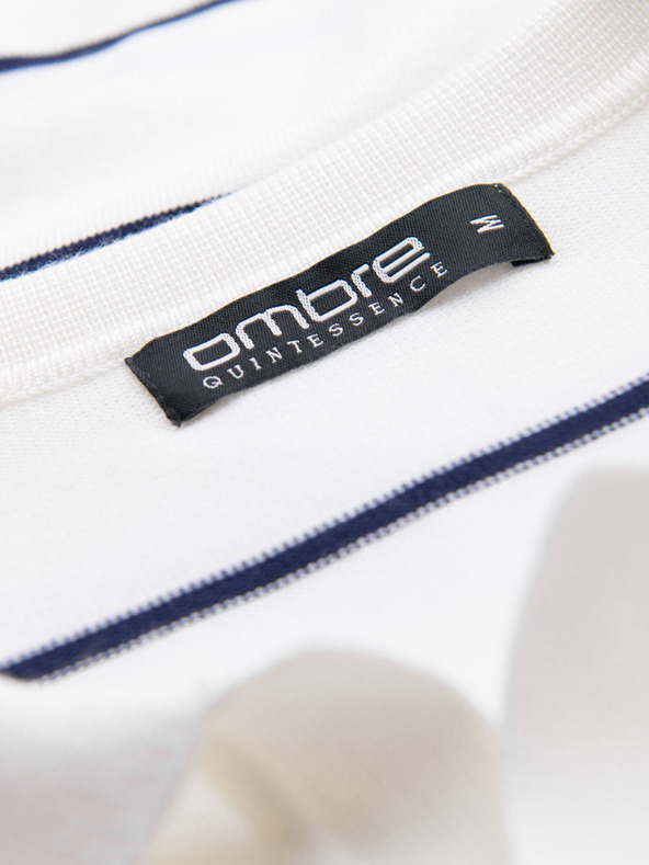 Ombre Clothing Pánska polokošeľa z viskózy s vodorovnými pruhmi Ombre Clothing