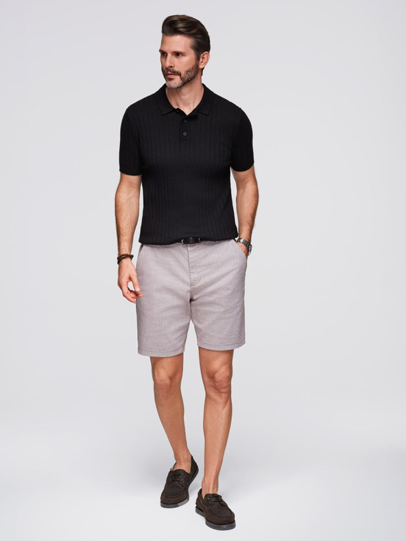 Ombre Clothing Pánska polokošeľa SLIM FIT z viskózy so zvislými pruhmi Ombre Clothing