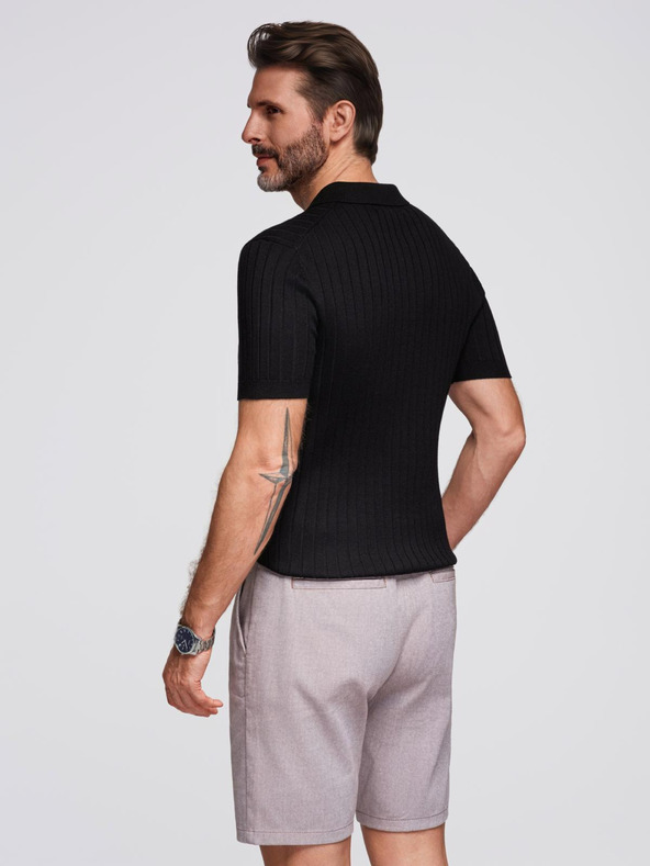 Ombre Clothing Pánska polokošeľa SLIM FIT z viskózy so zvislými pruhmi Ombre Clothing