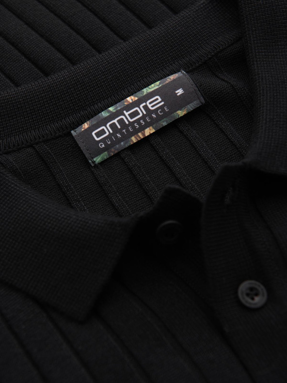 Ombre Clothing Pánska polokošeľa SLIM FIT z viskózy so zvislými pruhmi Ombre Clothing