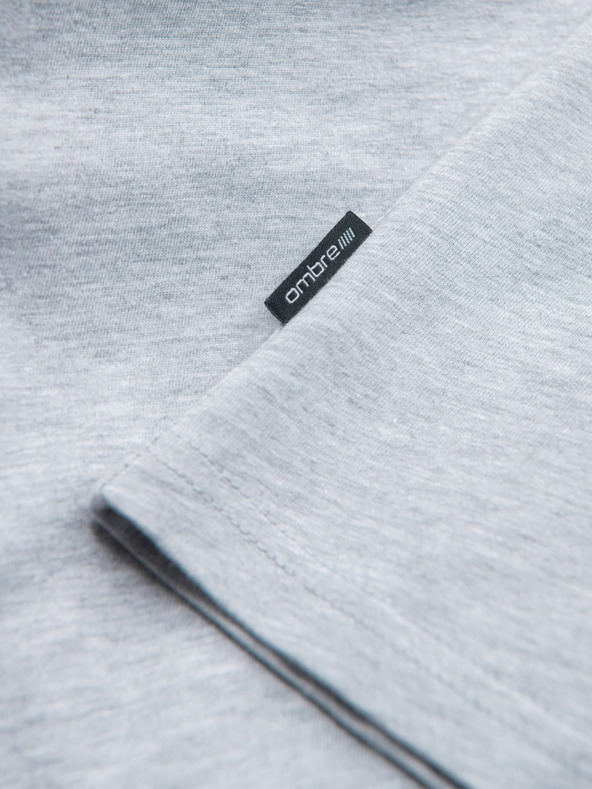Ombre Clothing Svetlošedé pánske základné tričko Ombre Clothing