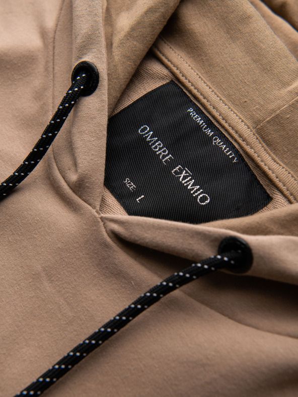 Ombre Clothing Pánska mikina s kapucňou + tepláky - hnedá