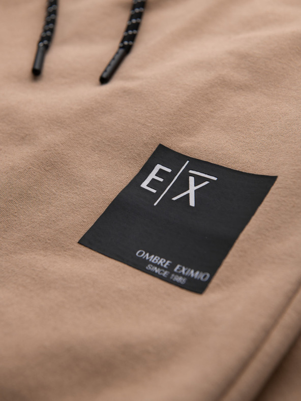 Ombre Clothing Pánska mikina s kapucňou + tepláky - hnedá