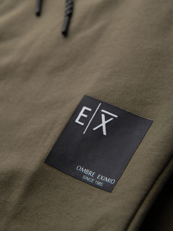 Ombre Clothing Pánska mikina s kapucňou + tepláky - olivová