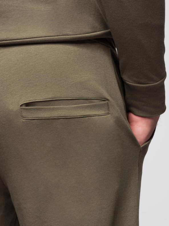 Ombre Clothing Pánska mikina s kapucňou + tepláky - olivová