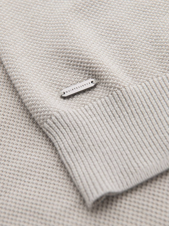 Ombre Clothing Pánske bavlnené polo tričko zo štruktúrovaného úpletu - béžové