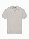 Ombre Clothing Pánske bavlnené polo tričko zo štruktúrovaného úpletu - béžové