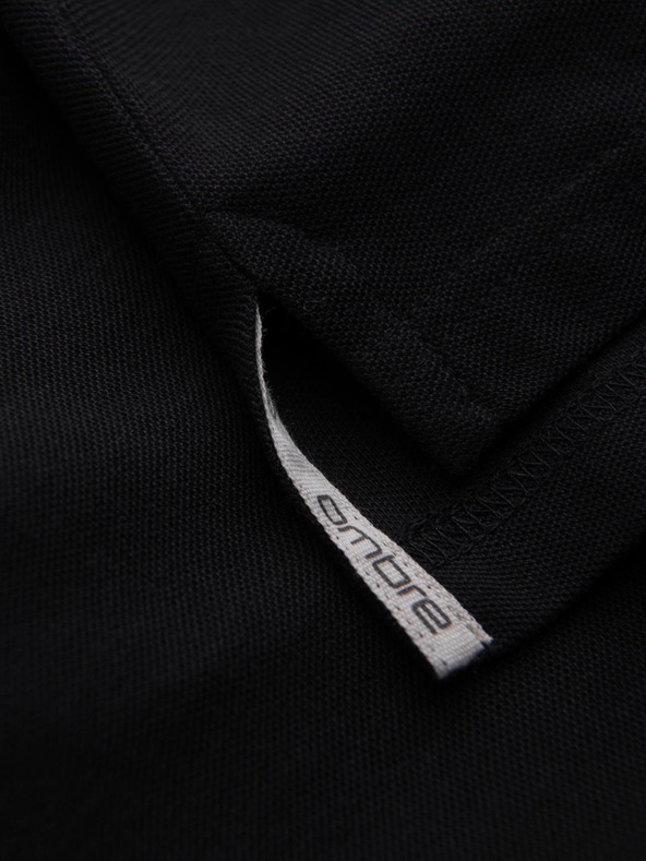 Ombre Clothing Čierne pánske základné polo tričko Ombre Oblečenie