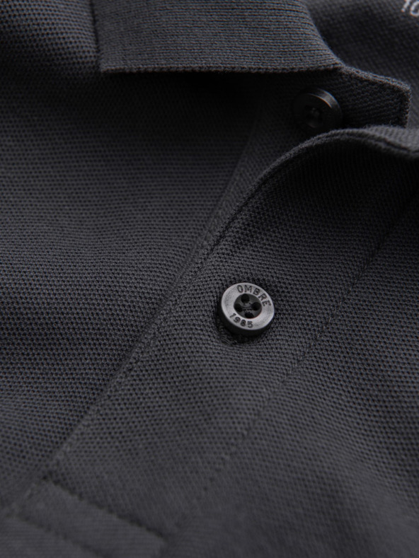 Ombre Clothing Šedé pánske základné polo tričko Ombre Clothing