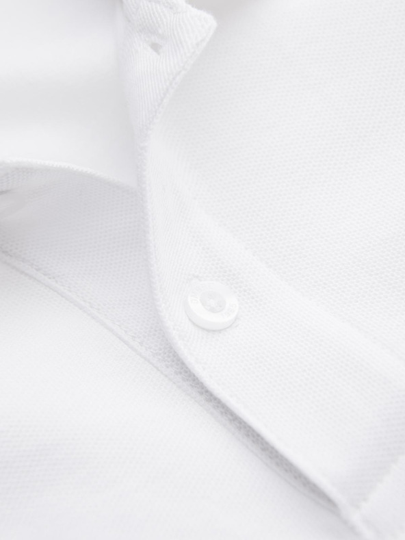 Ombre Clothing Biela pánska základná polokošeľa Ombre Clothing