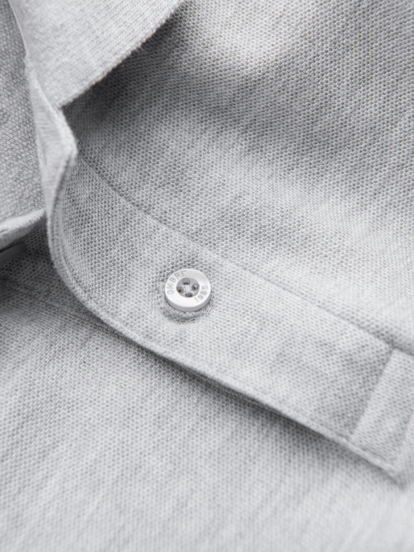 Ombre Clothing Svetlošedá pánska základná polokošeľa Ombre Oblečenie