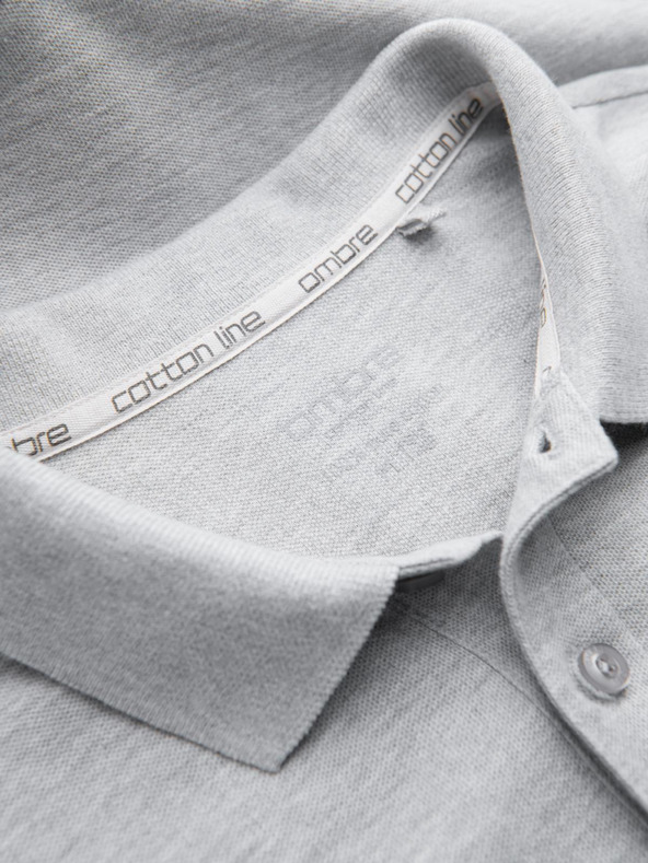 Ombre Clothing Svetlošedá pánska základná polokošeľa Ombre Oblečenie