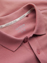 Ombre Clothing Ružové pánske základné polo tričko Ombre Clothing