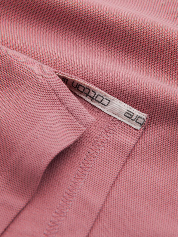 Ombre Clothing Ružové pánske základné polo tričko Ombre Clothing