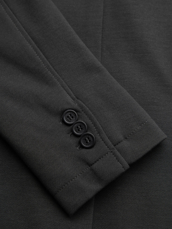 Ombre Clothing Pánske sivé sako SLIM z jemne štruktúrovanej pleteniny