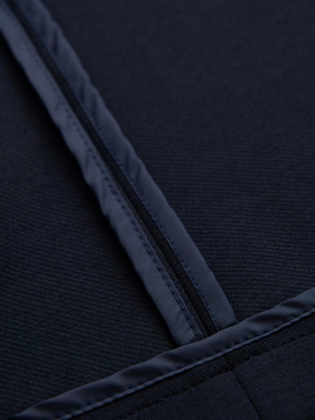 Ombre Clothing Pánske tmavomodré sako SLIM z jemne štruktúrovanej pleteniny