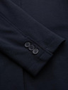 Ombre Clothing Pánske tmavomodré sako SLIM z jemne štruktúrovanej pleteniny