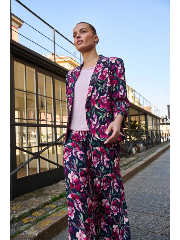 Moodo Modré kvetované sako Moodo