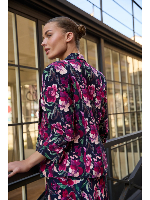 Moodo Modré kvetované sako Moodo