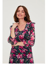 Moodo Tmavo modré kvetinové šaty Moodo