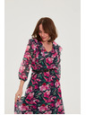 Moodo Tmavo modré kvetinové šaty Moodo