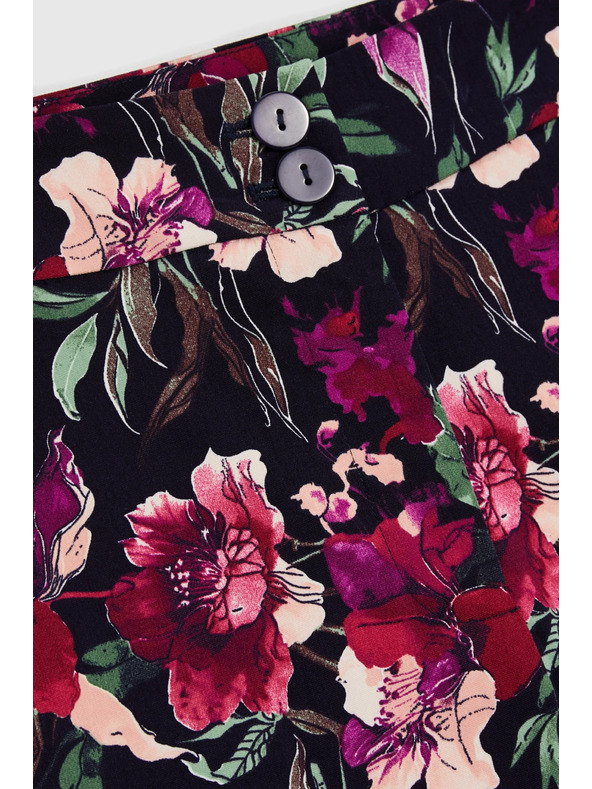 Moodo Nohavice s kvetmi tmavomodré Moodo