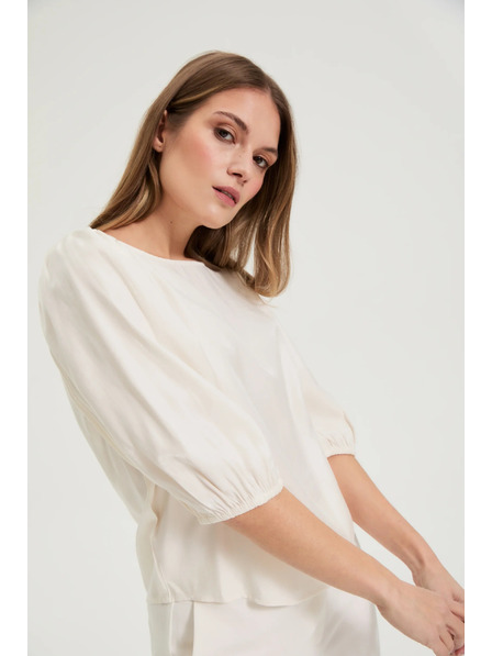 Moodo Košeľa s bouffant rukávmi krémová Moodo