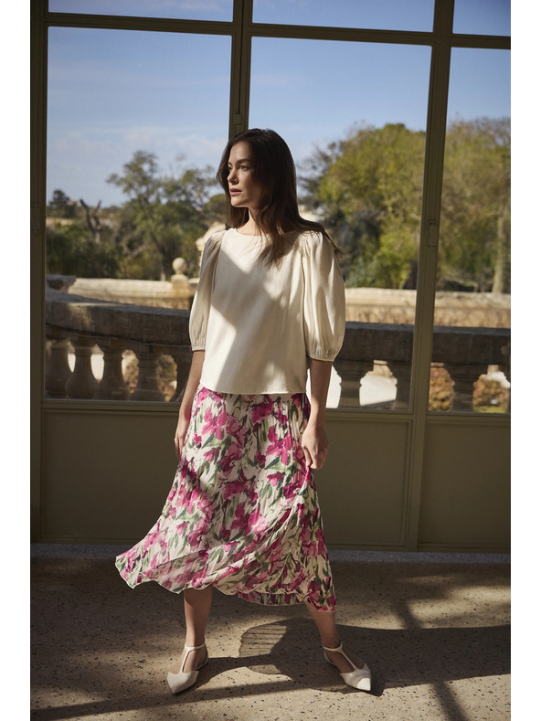 Moodo Košeľa s bouffant rukávmi krémová Moodo