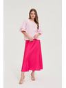 Moodo Ružová košeľa s volánmi na rukávoch Moodo