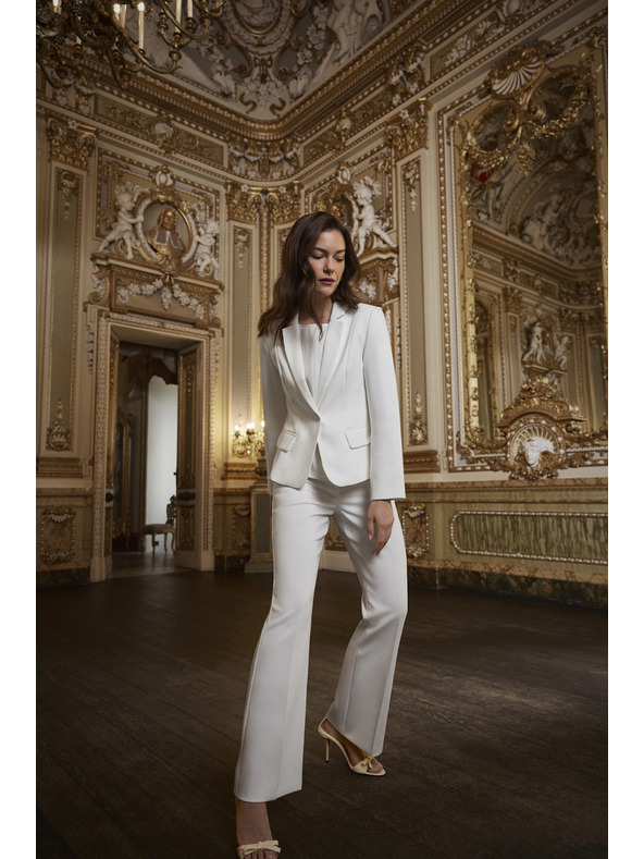 Moodo Jednoradový biely sako Moodo