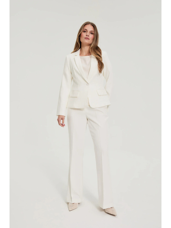 Moodo Jednoradový biely sako Moodo