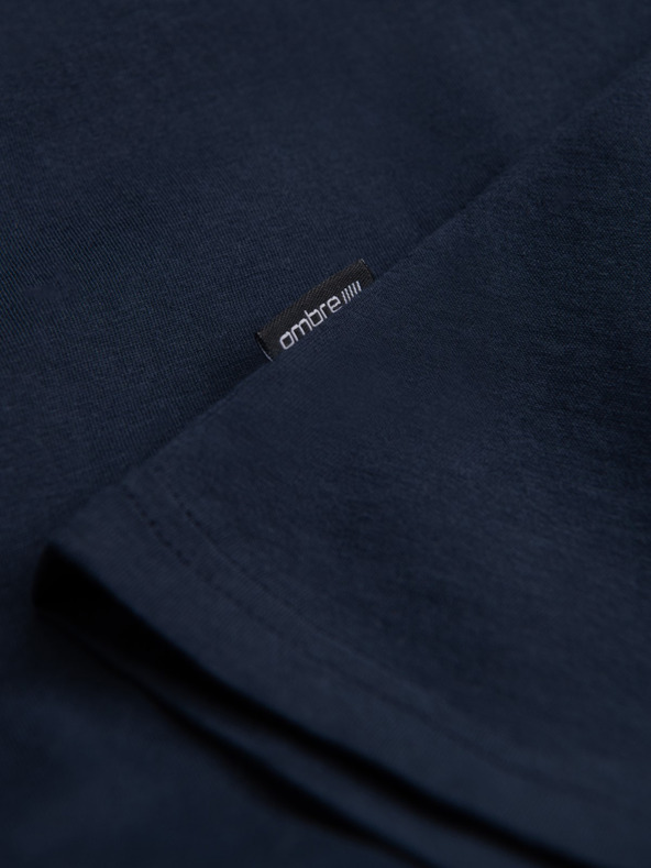 Ombre Clothing Tmavomodré pánske základné tričko Ombre Clothing