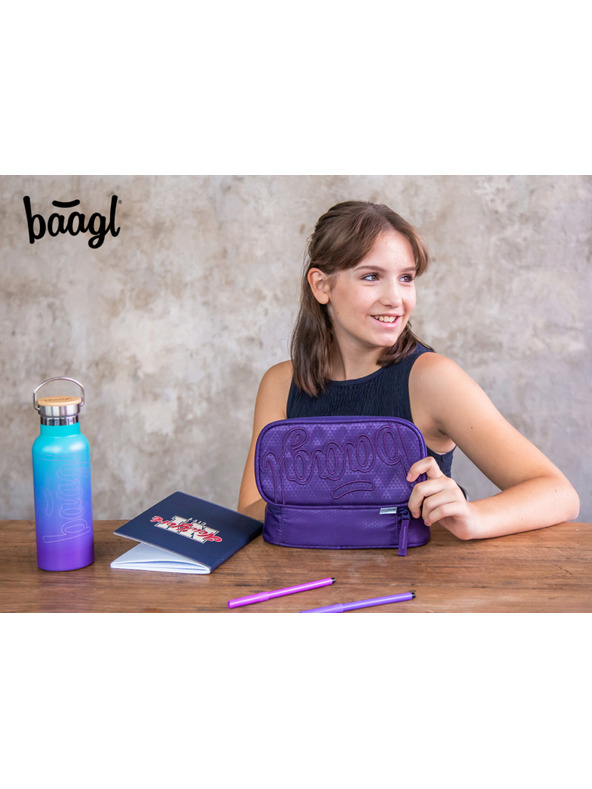 BAAGL  BAAGL SET 3 Coolmate Plum: batoh, penal, vrecko