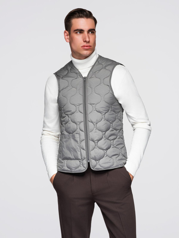 Ombre Clothing Pánsky dlhý jednořadý kabát s golierom a spodným plášťom - čierny V1 OM-COWC-0135 Ombre Clothing