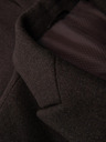 Ombre Clothing Pánsky dvojradový vlnený kabát - tmavě hnedý V3 OM-COWC-0133 Ombre Clothing