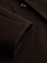 Ombre Clothing Pánsky dvojradový kabát s ozdobnými gombíkami - tmavo hnedý V3 OM-COWC-0137 Ombre Clothing