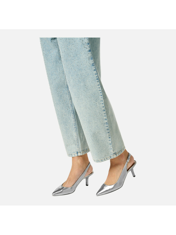 Geox Strieborné dámske lodičky Geox Kleopy