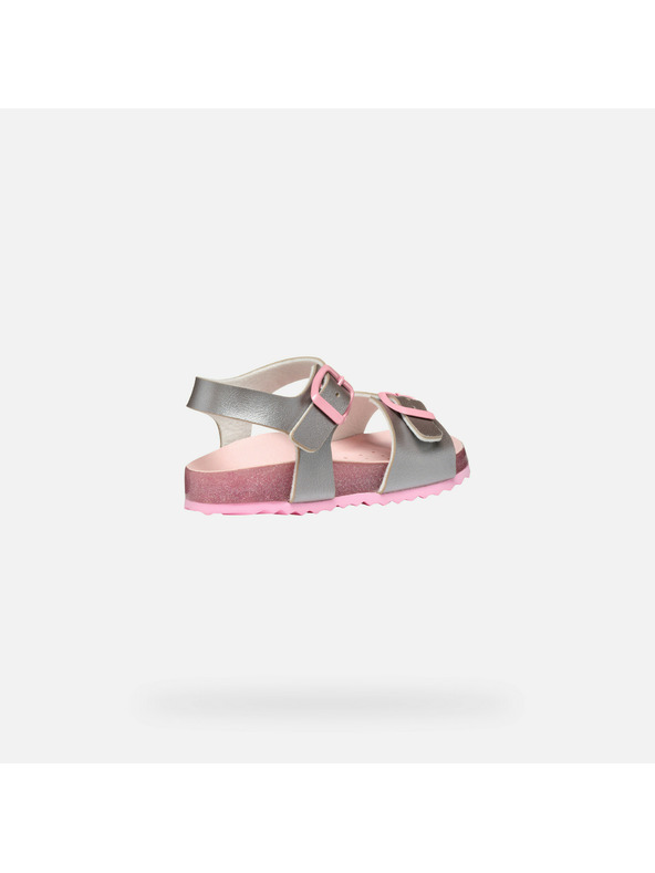 Geox Strieborné dievčenské sandále Geox Adriel Girl
