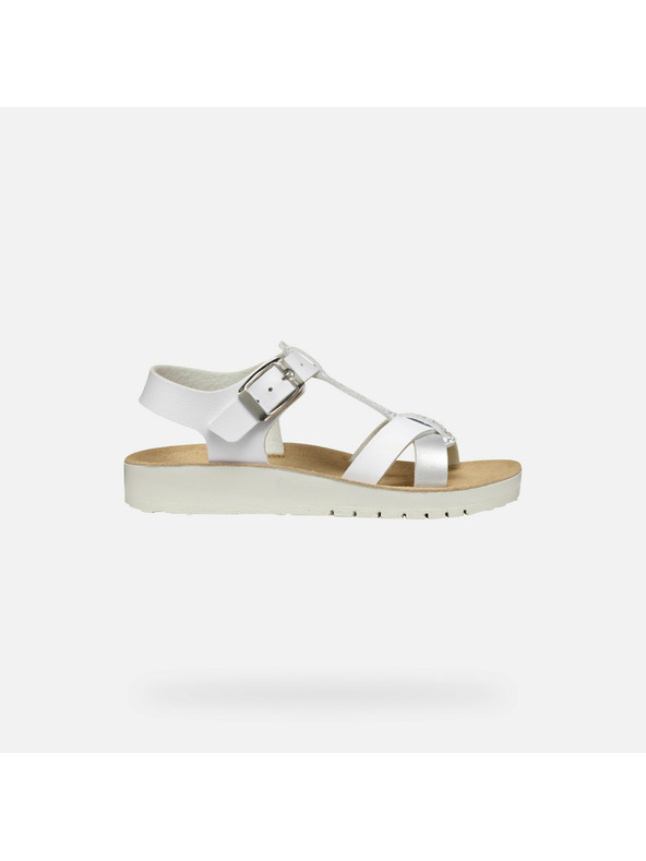 Geox Biele dievčenské sandále Geox Sandal Costarei Gi