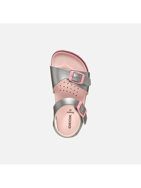 Geox Strieborné dievčenské sandále Geox Adriel Girl