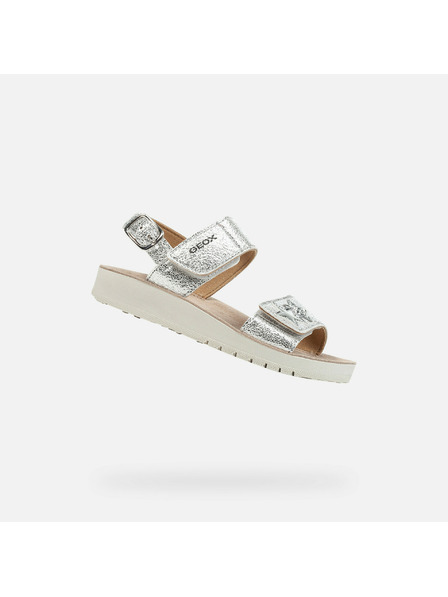 Geox Strieborné dievčenské sandále Geox Sandal Costarei