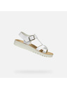 Geox Biele dievčenské sandále Geox Sandal Costarei Gi