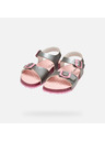 Geox Strieborné dievčenské sandále Geox Adriel Girl