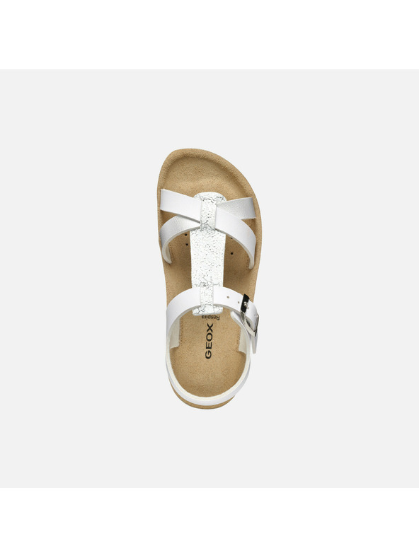 Geox Biele dievčenské sandále Geox Sandal Costarei Gi