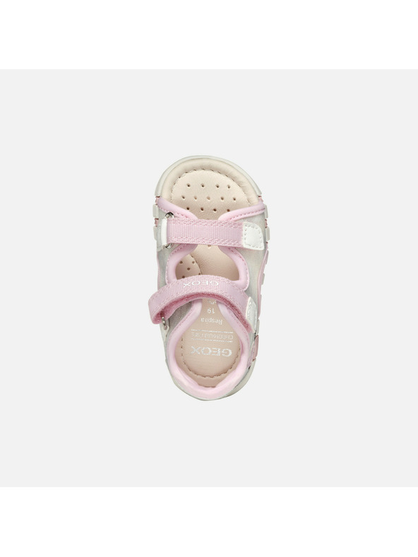 Geox Strieborné dievčenské barefoot sandále Geox Sandal Iupidoo Gir