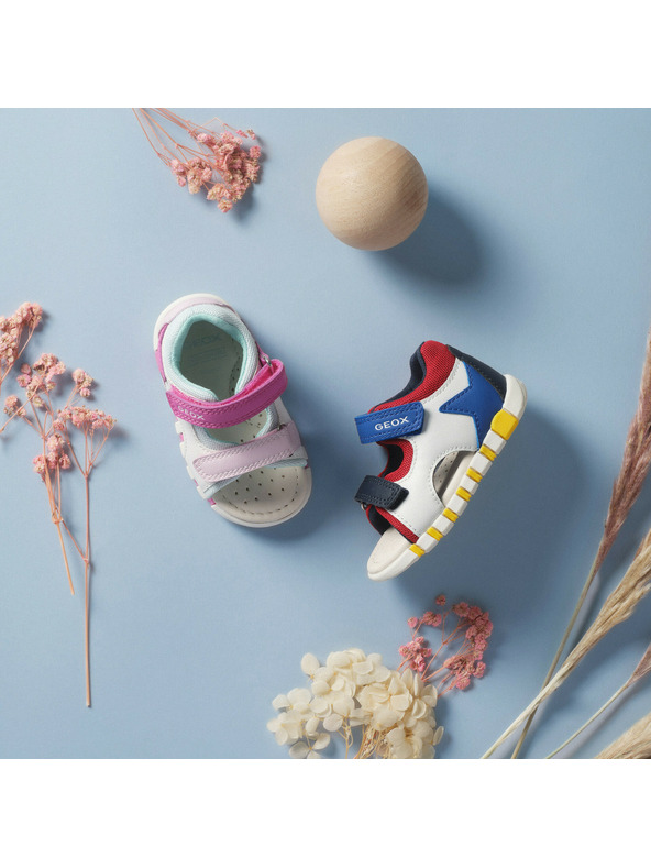 Geox Biele dievčenské barefoot sandále Geox Sandal Iupidoo Gir