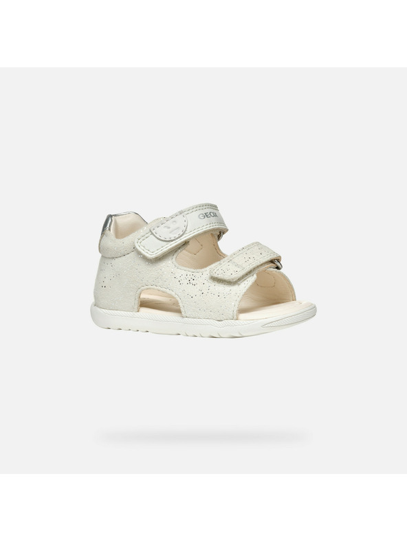 Geox Biele dievčenské sandále na prvé krôčky Geox Sandal Macchia Gir